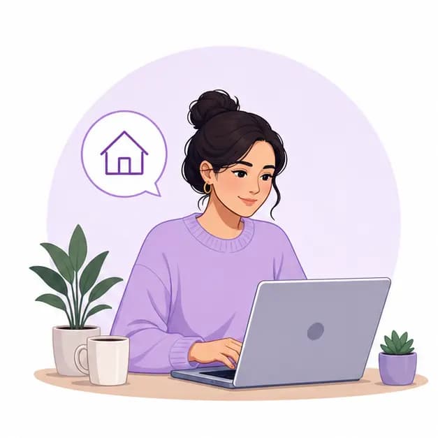 Remote worker using a laptop at home